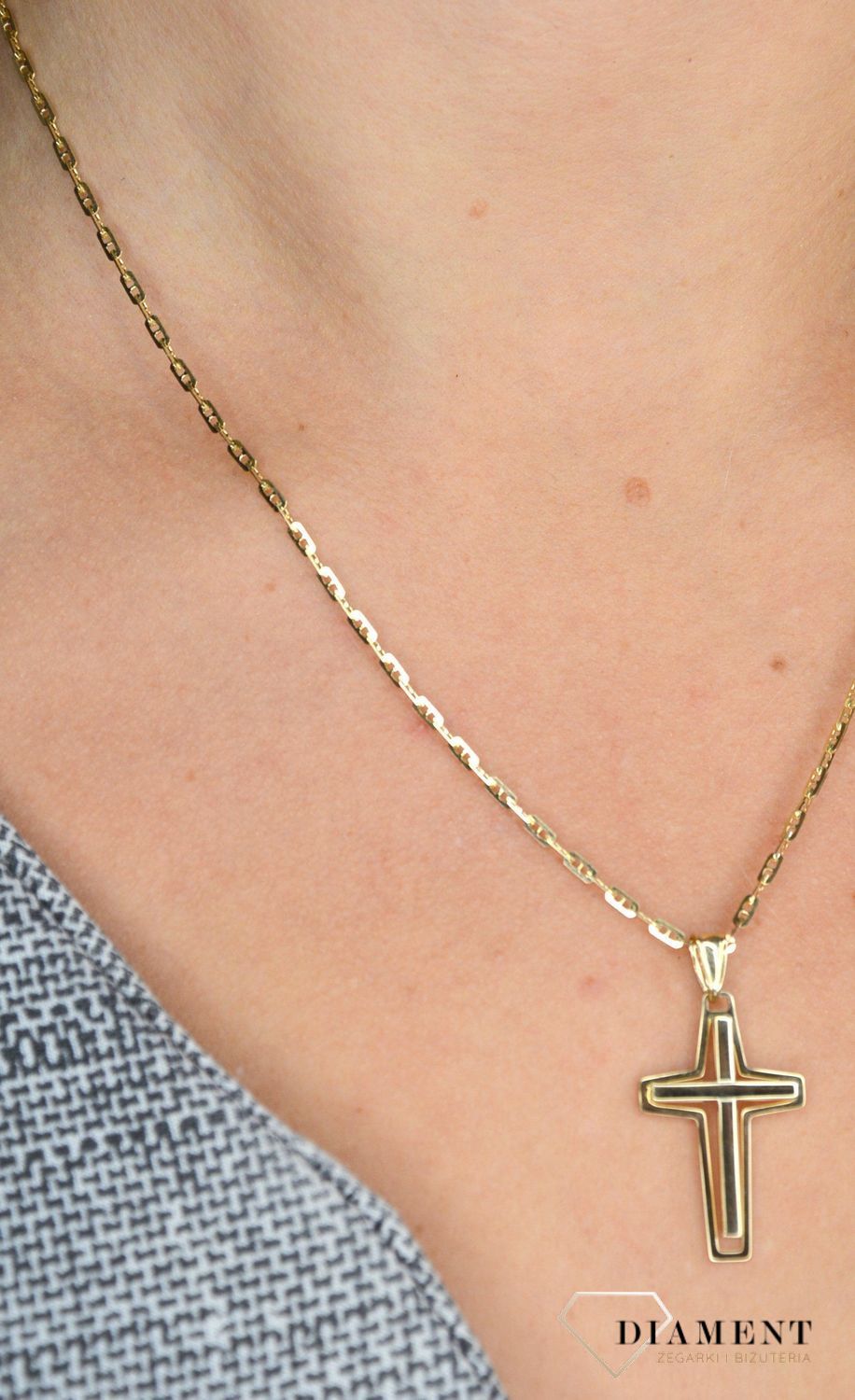 Złoty łańcuszek 585 ankier z poprzeczkami 2 mm.jpg